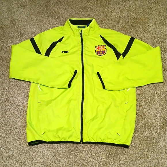 FC Barcelona Full Zip Soccer Windbreaker Men's Size Large - Picture 1 of 5